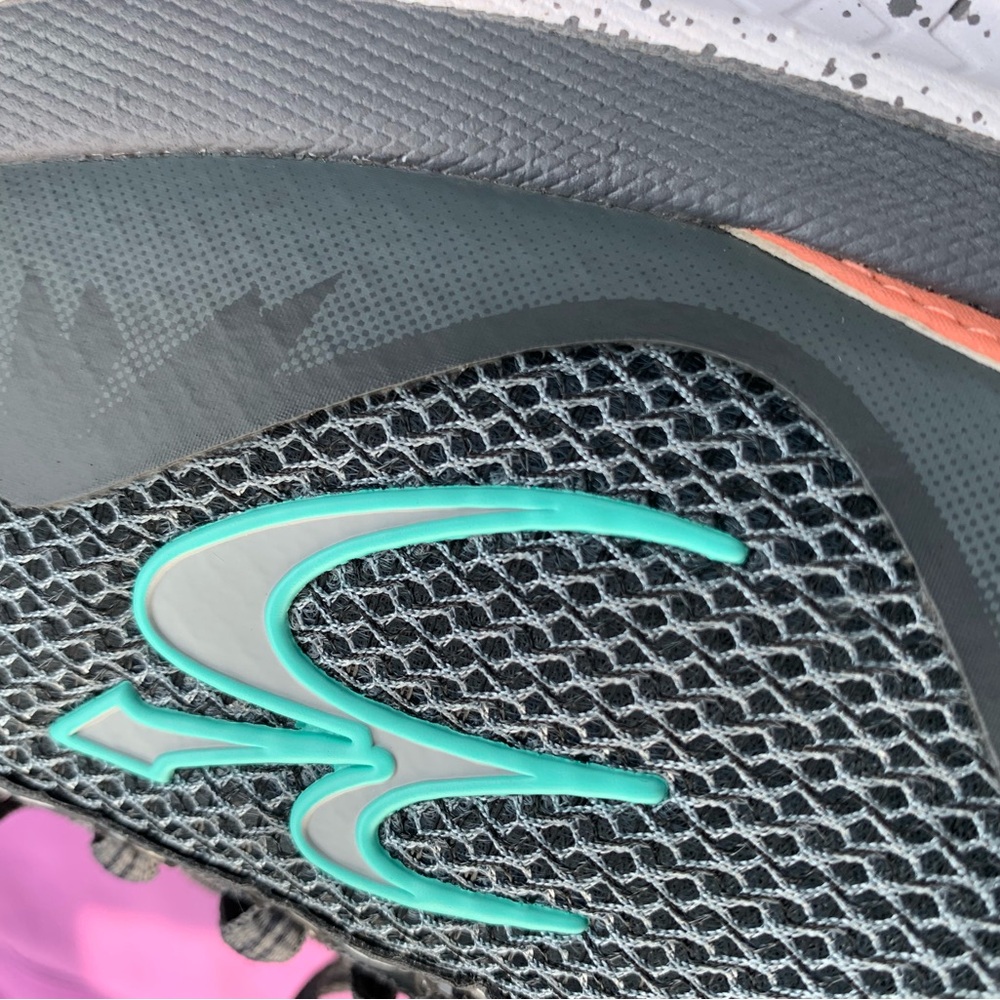 Gray and Green Athletic Shoes with Breathable Mesh